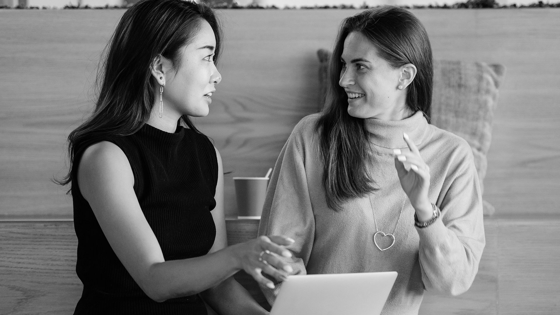 Two women talking banner-2